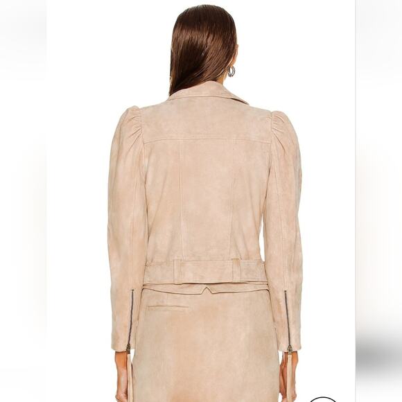Retrofete Tai Suede Biker Jacket in Tan Size Small NWT - Picture 3 of 15
